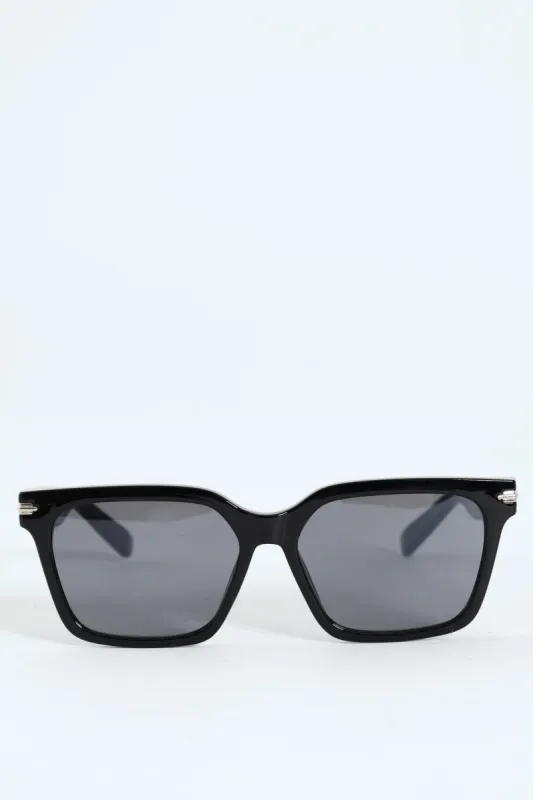 Square Retro Wayfarer Sunglasses - Black sold by Edgars