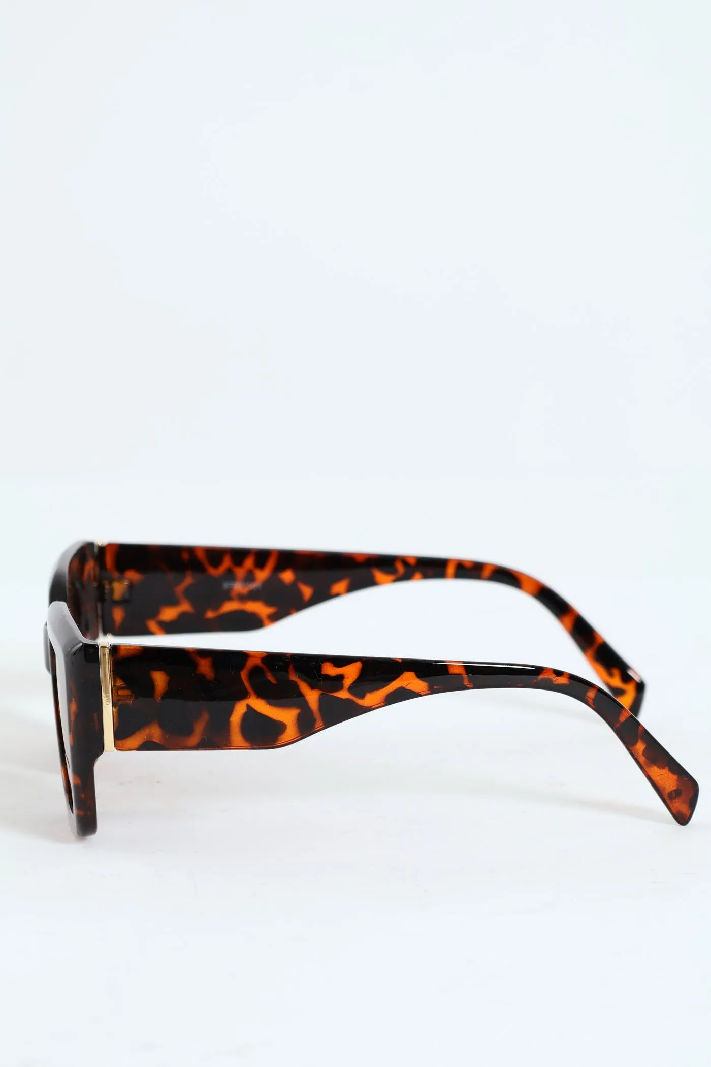 Gold Trim Temple Square Frame Sunglasses - Tortoise Shell sold by Edgars product image thumbnail 2