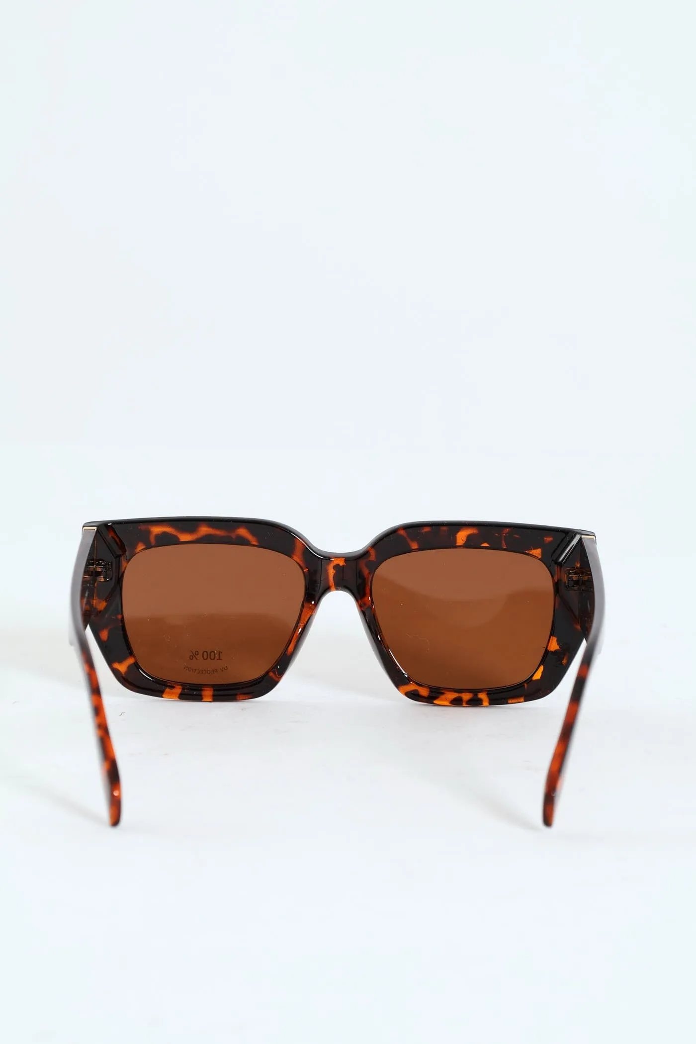 Gold Trim Temple Square Frame Sunglasses - Tortoise Shell sold by Edgars product image thumbnail 3