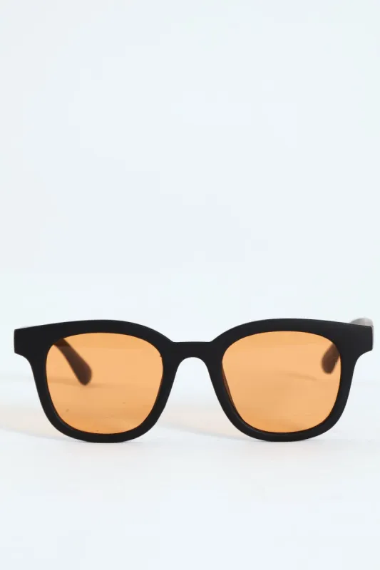 Soft Touch Round Retro Wayfarer Sunglasses - Black sold by Edgars