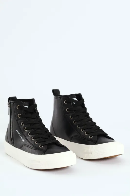 Funk Zip Trim High Lace Up Sneaker - Black/White sold by Edgars