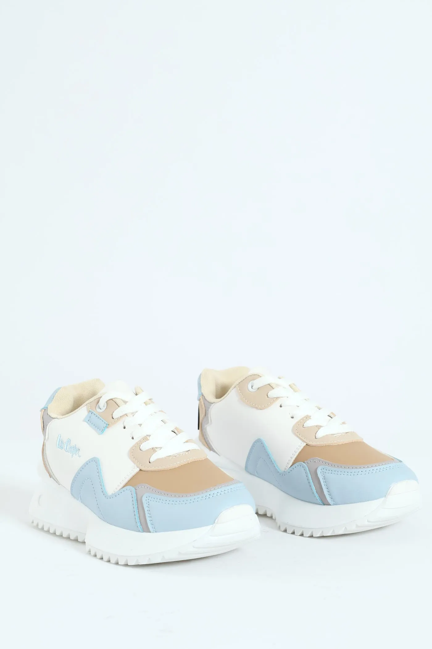 Greta Embossed Print Lace Up Sneaker - White/Blue sold by Edgars product image thumbnail 3