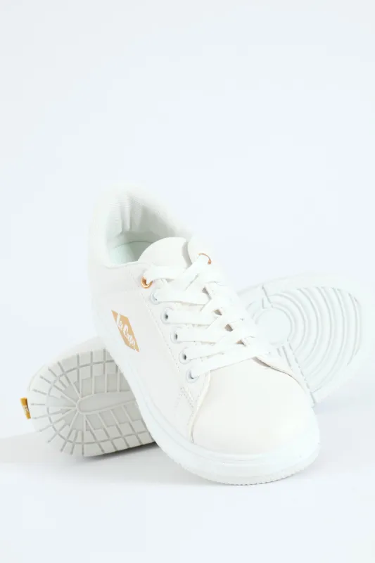 Kim Printed Diamond Lace Up Sneaker - White sold by Edgars