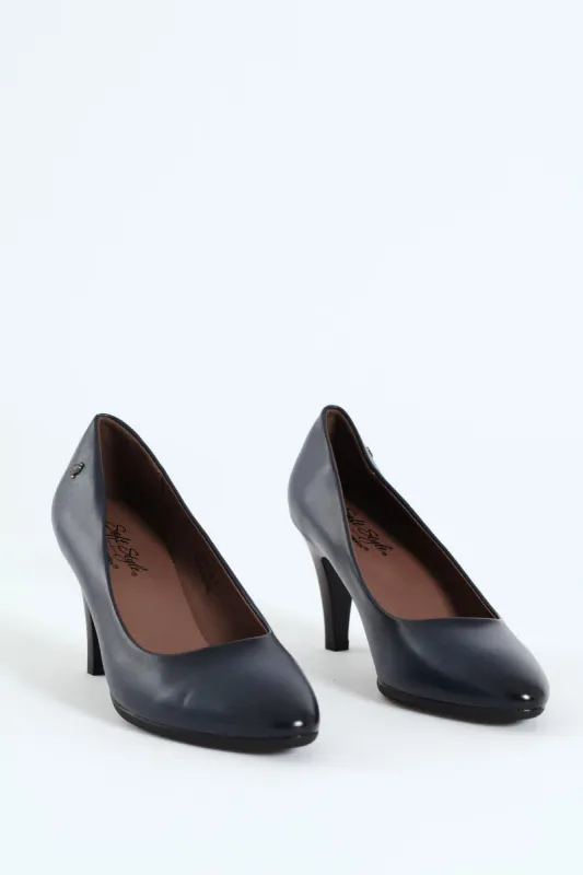 Soft Neriah Pointed Toe Court Heel - Navy sold by Edgars