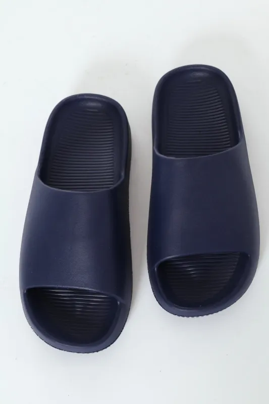 Plain Upper Moulded Slide - Navy sold by Edgars