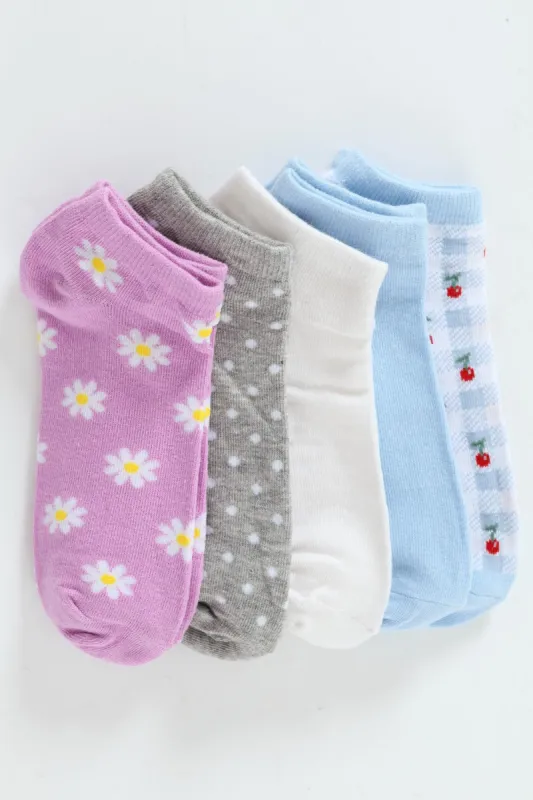 5 Pack Low Cut Floral Socks sold by Edgars
