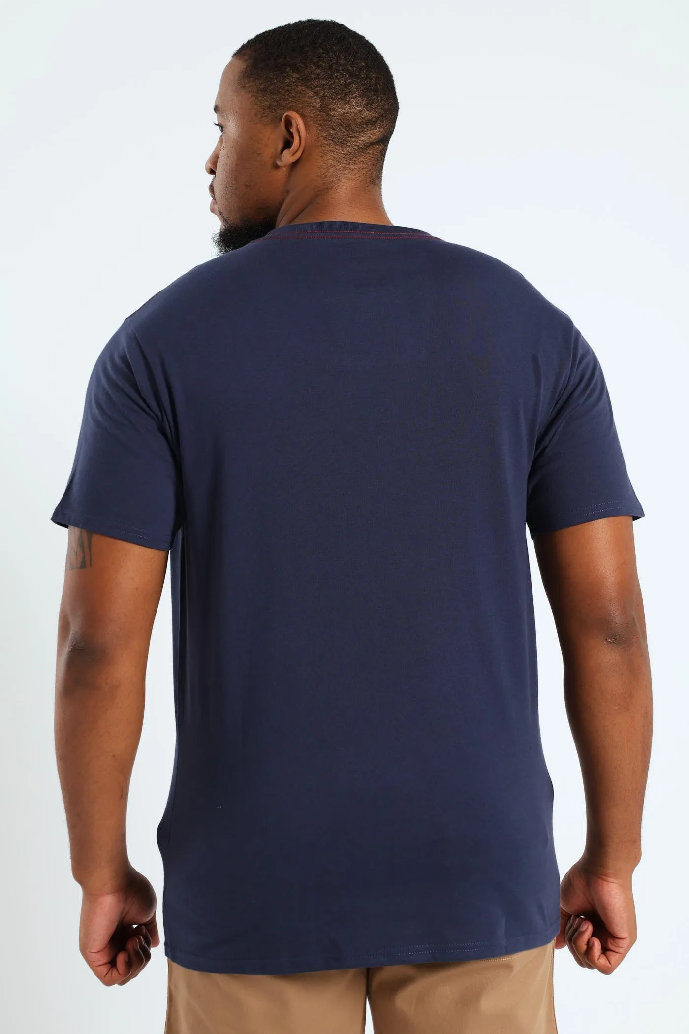 Split Path Red Stitch Tee - Navy sold by Edgars product image thumbnail 2