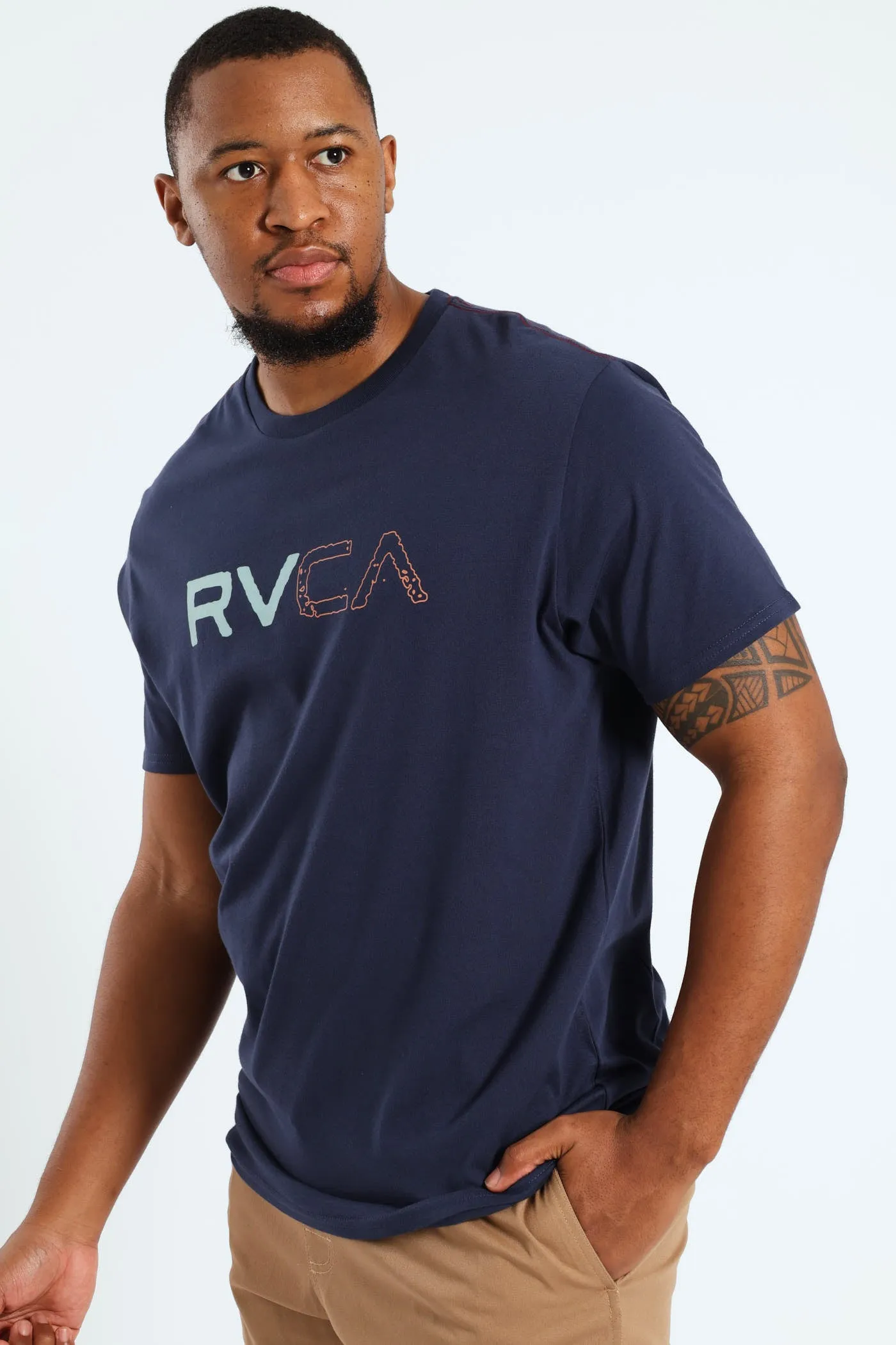 Split Path Red Stitch Tee - Navy sold by Edgars product image thumbnail 3