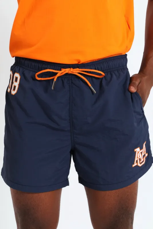 Applique Swim Short - Navy sold by Edgars 