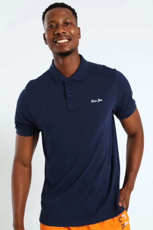 Pique Regular Fit Golfer - Navy sold by Edgars 