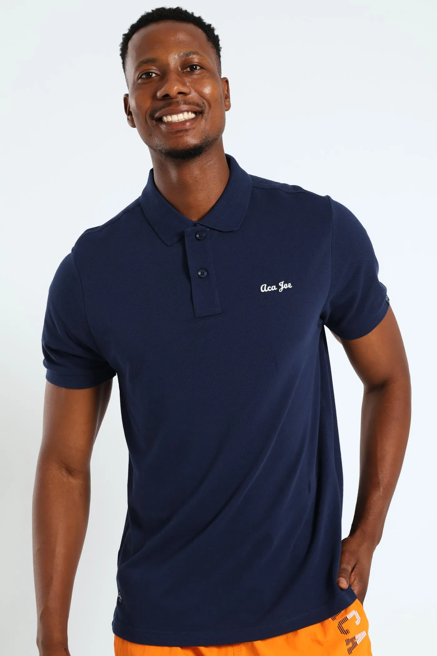 Pique Regular Fit Golfer - Navy sold by Edgars