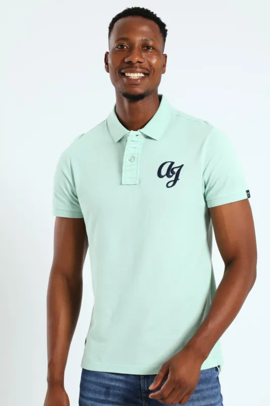 Pique Ruched Placket Golfer - Turquoise sold by Edgars 