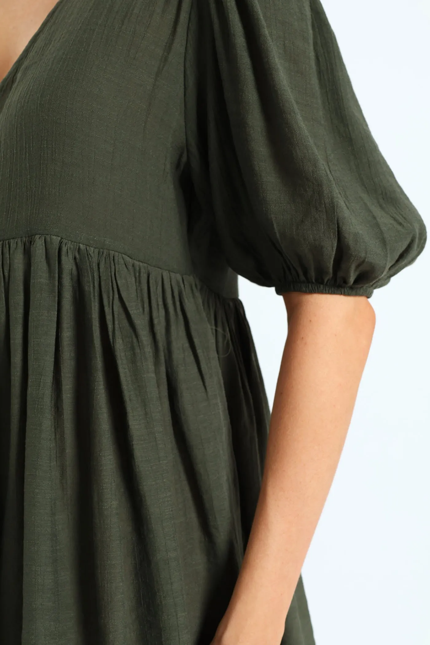 Puff Sleeve Cover Up Dress - Olive sold by Edgars product image thumbnail 4