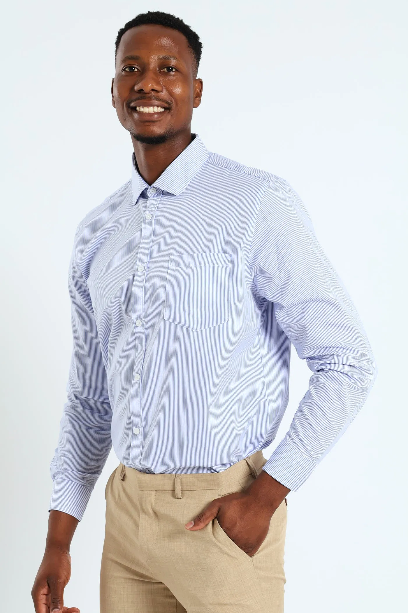Premium Stripe Shirt - White/Blue sold by Edgars product image thumbnail 3