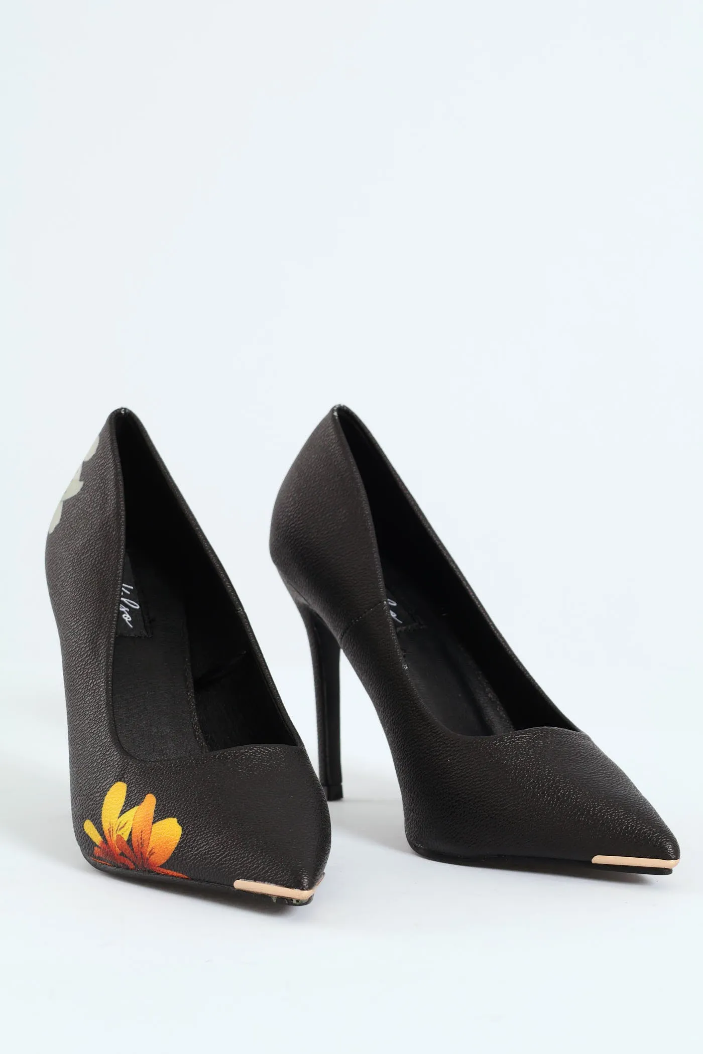 Black Base Floral Print Stiletto Heel - Black sold by Edgars product image thumbnail 4