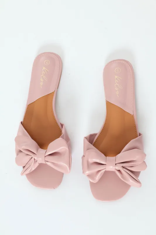 Big Bow Push-In Mule Sandal - Blush sold by Edgars