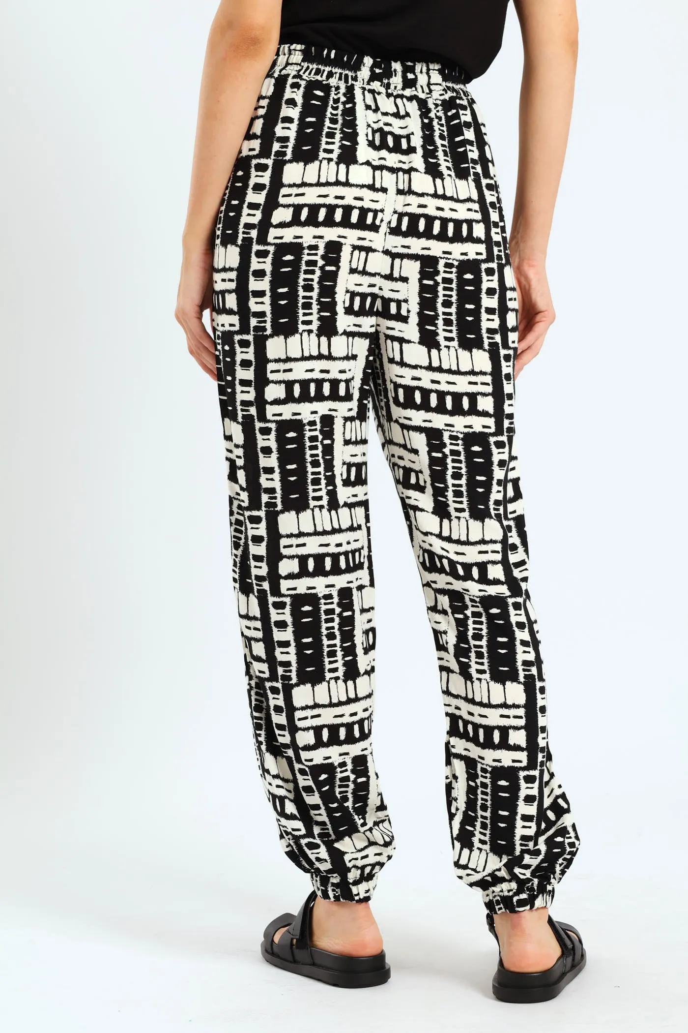 Pull On Elasticated Cuff Jogger - Black/Cream sold by Edgars product image thumbnail 3