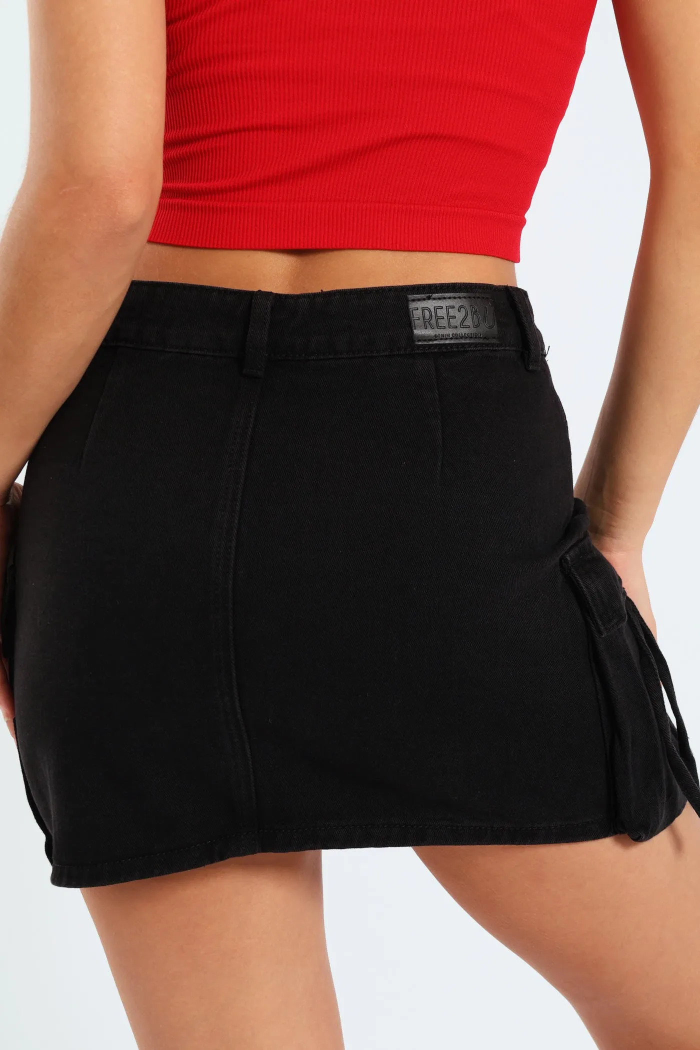 Denim Strap Utility Skirt - Black sold by Edgars product image thumbnail 2