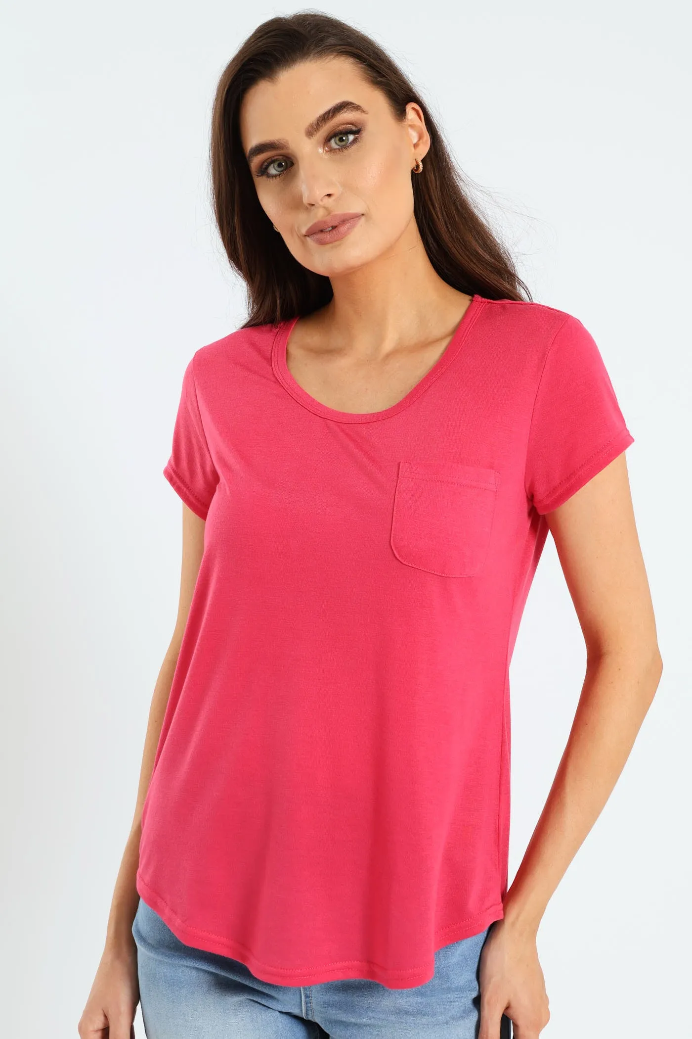Basic Pocket Tee - Pink sold by Edgars
