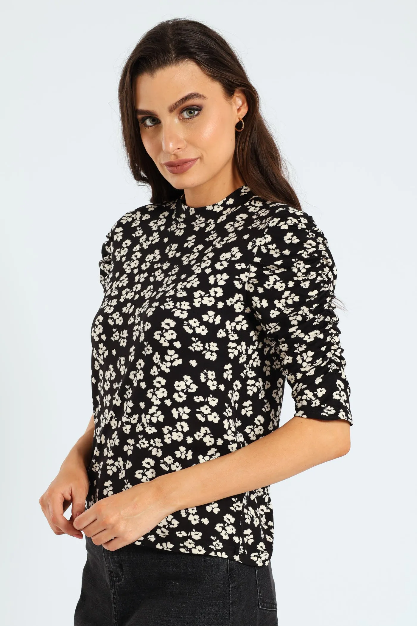 Printed Puff Sleeve Combo Tee - Black/White sold by Edgars product image thumbnail 2