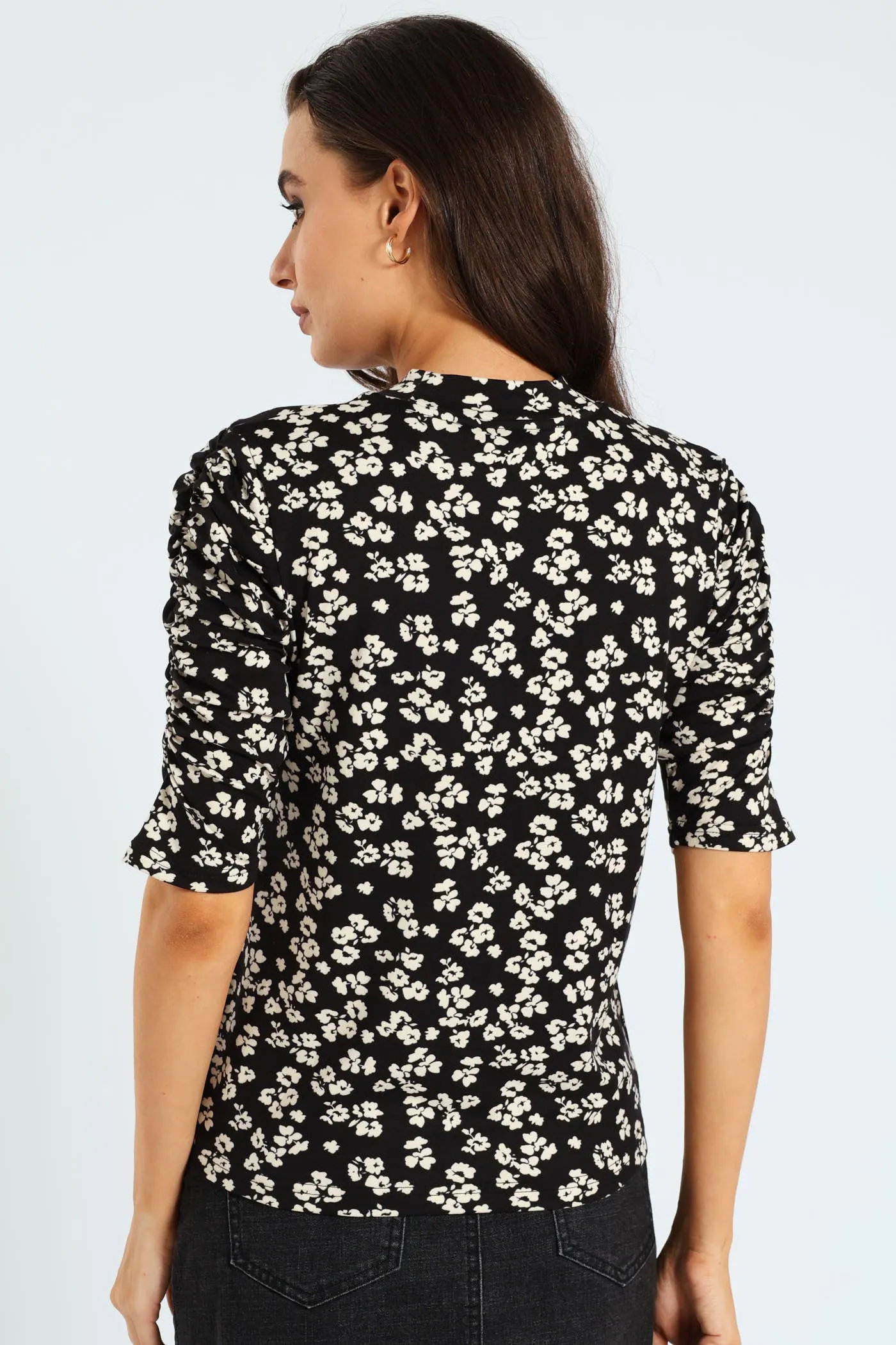Printed Puff Sleeve Combo Tee - Black/White sold by Edgars product image thumbnail 3