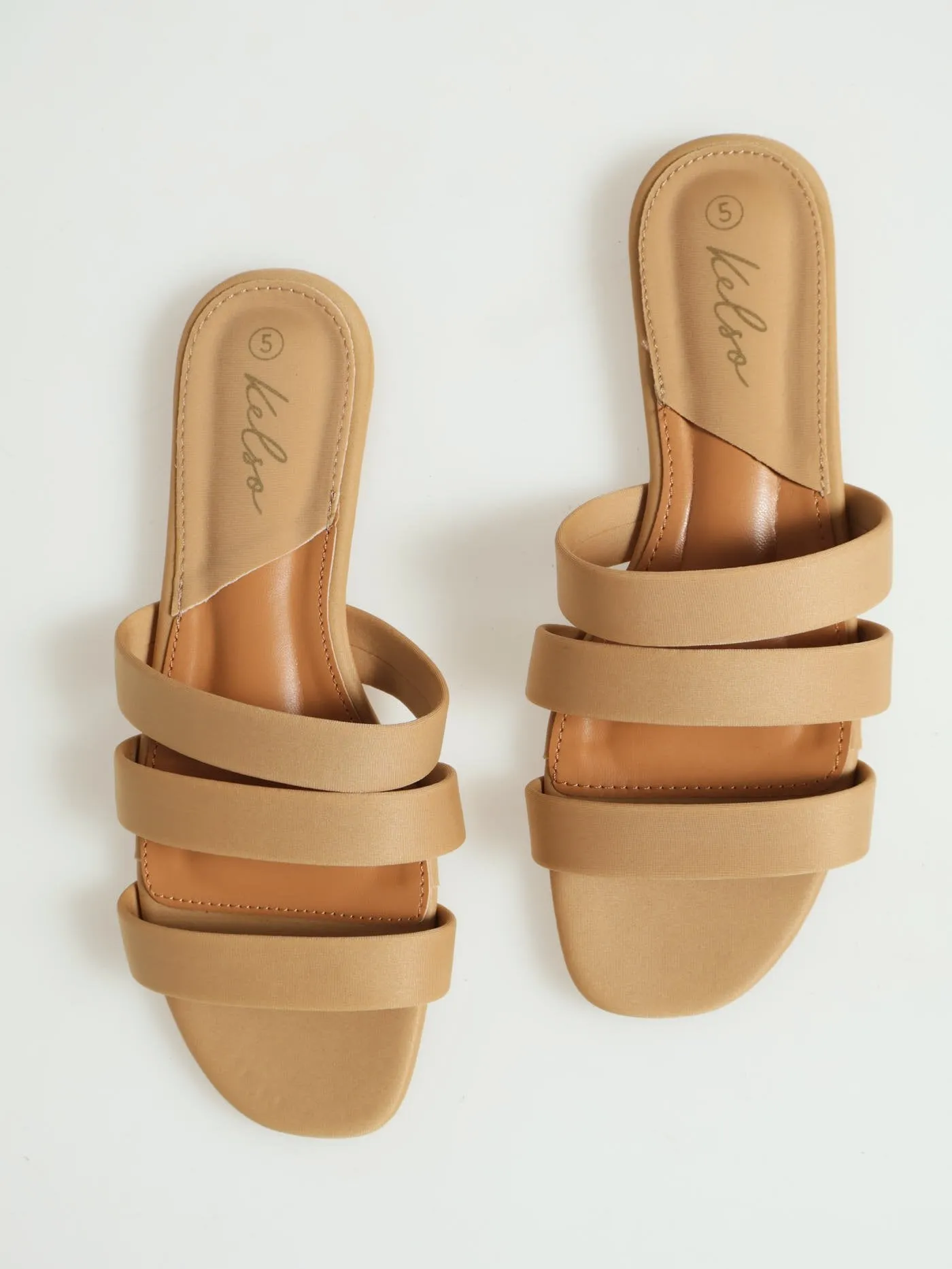 3 Strap Basic Mule Sandal - Natural sold by Edgars
