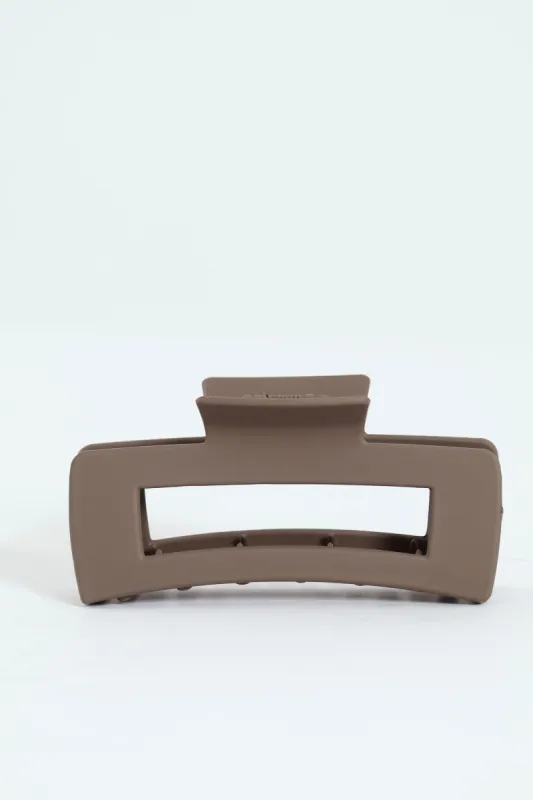 Cutout Matte Hair Clip - Chocolate sold by Edgars