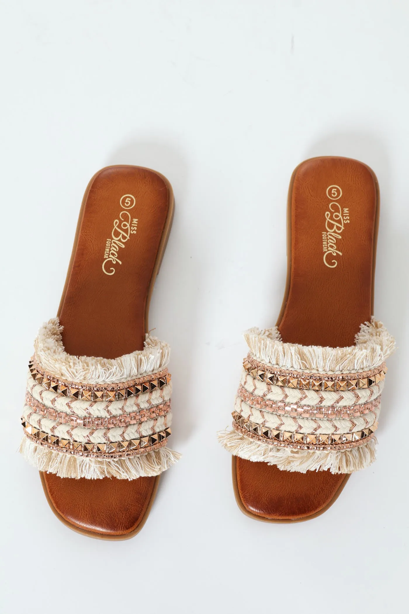 Florina 1 Textured Push In Open Mule Sandal - Beige sold by Edgars