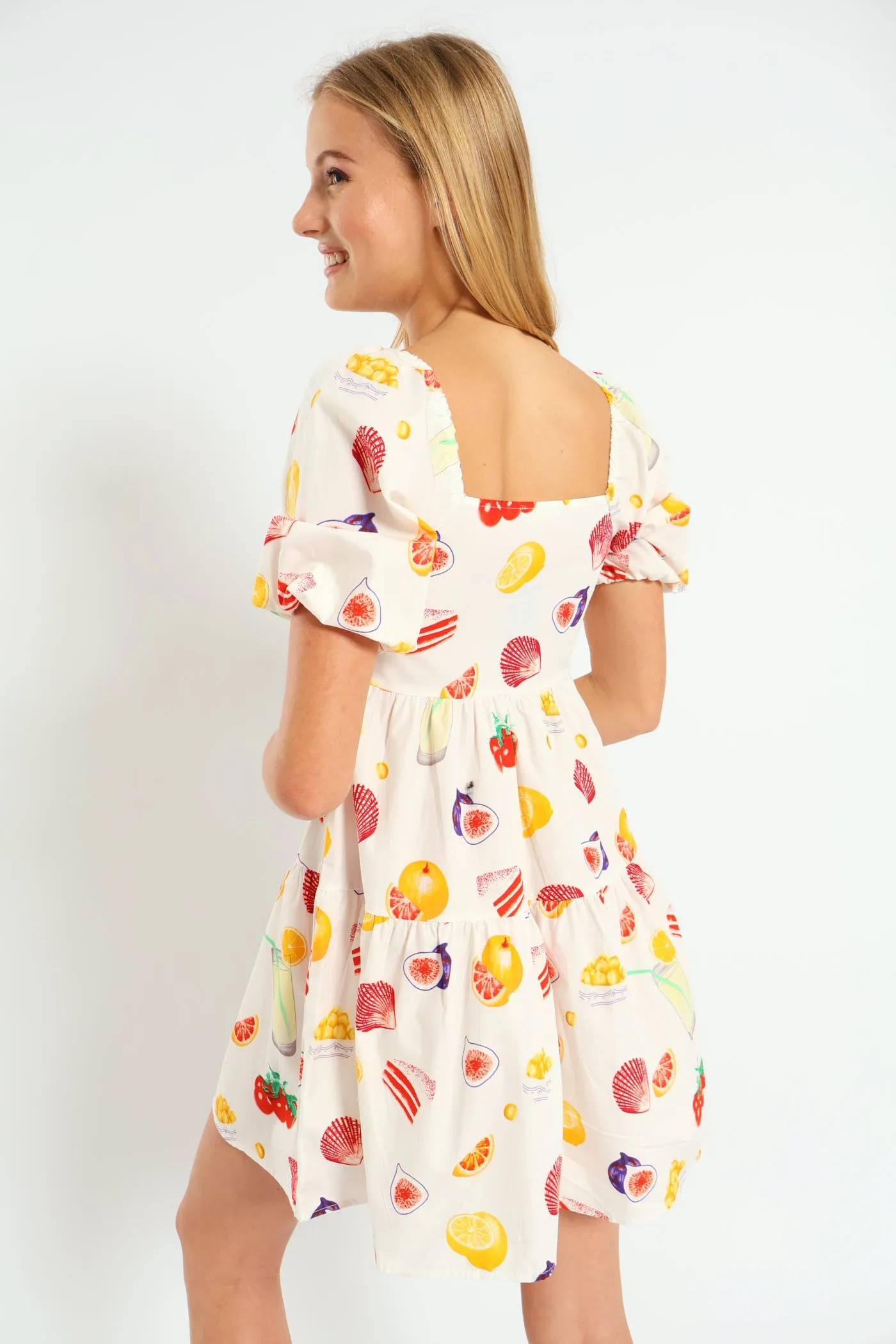 Fruity Puff Sleeve Mini Dress - White sold by Edgars product image thumbnail 5