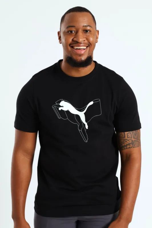Essentials Plus Logo Lab Cat Tee - Black sold by Edgars