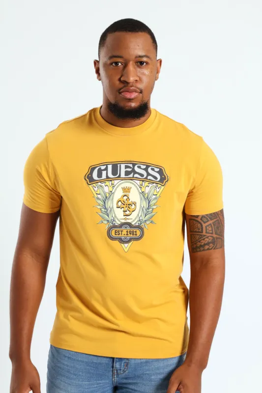 Quatro Crest Logo Tee - Gold sold by Edgars 