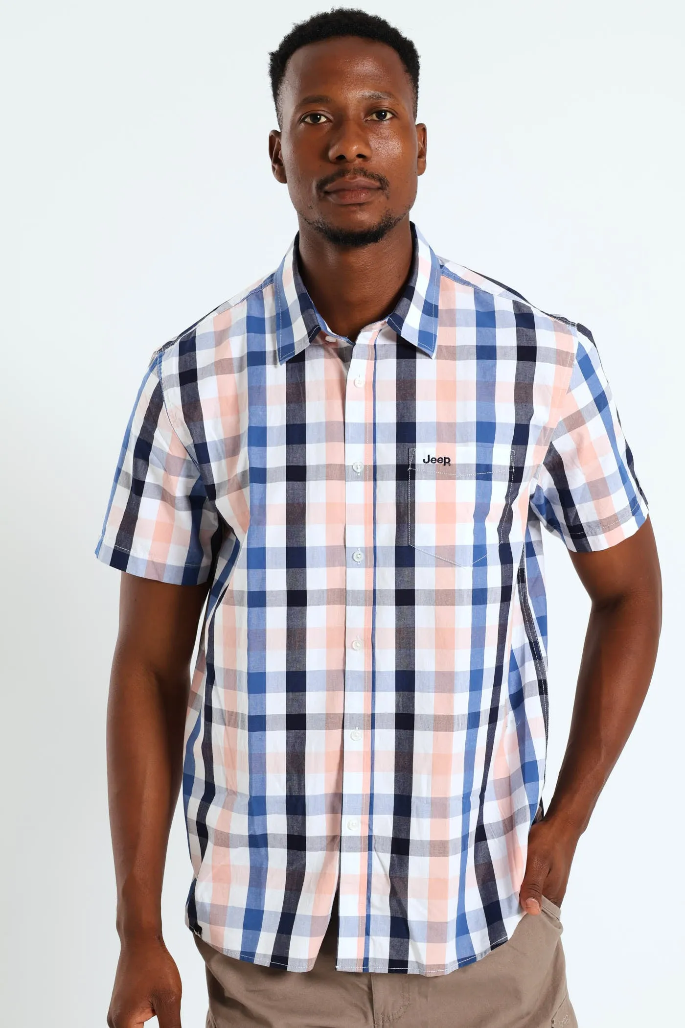 Casual Yarn Dye Shirt - Pink sold by Edgars