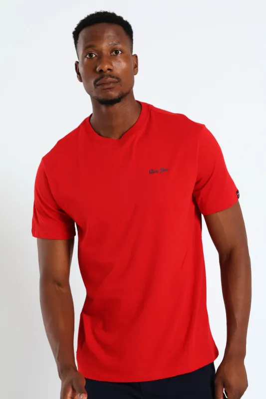 Basic Embroidered Tee - Red sold by Edgars 