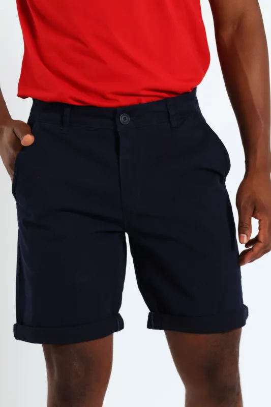 Flat Front Chino Short - Navy sold by Edgars 