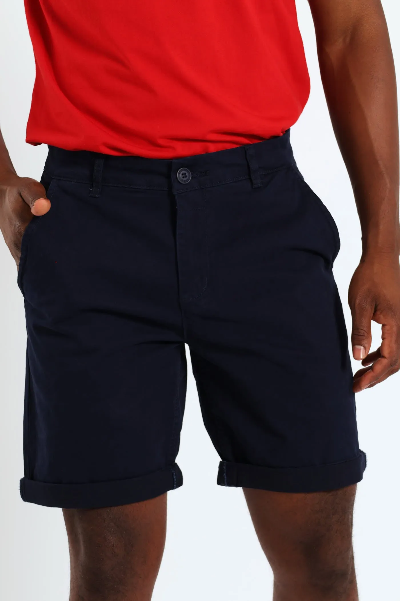 Flat Front Chino Short - Navy sold by Edgars