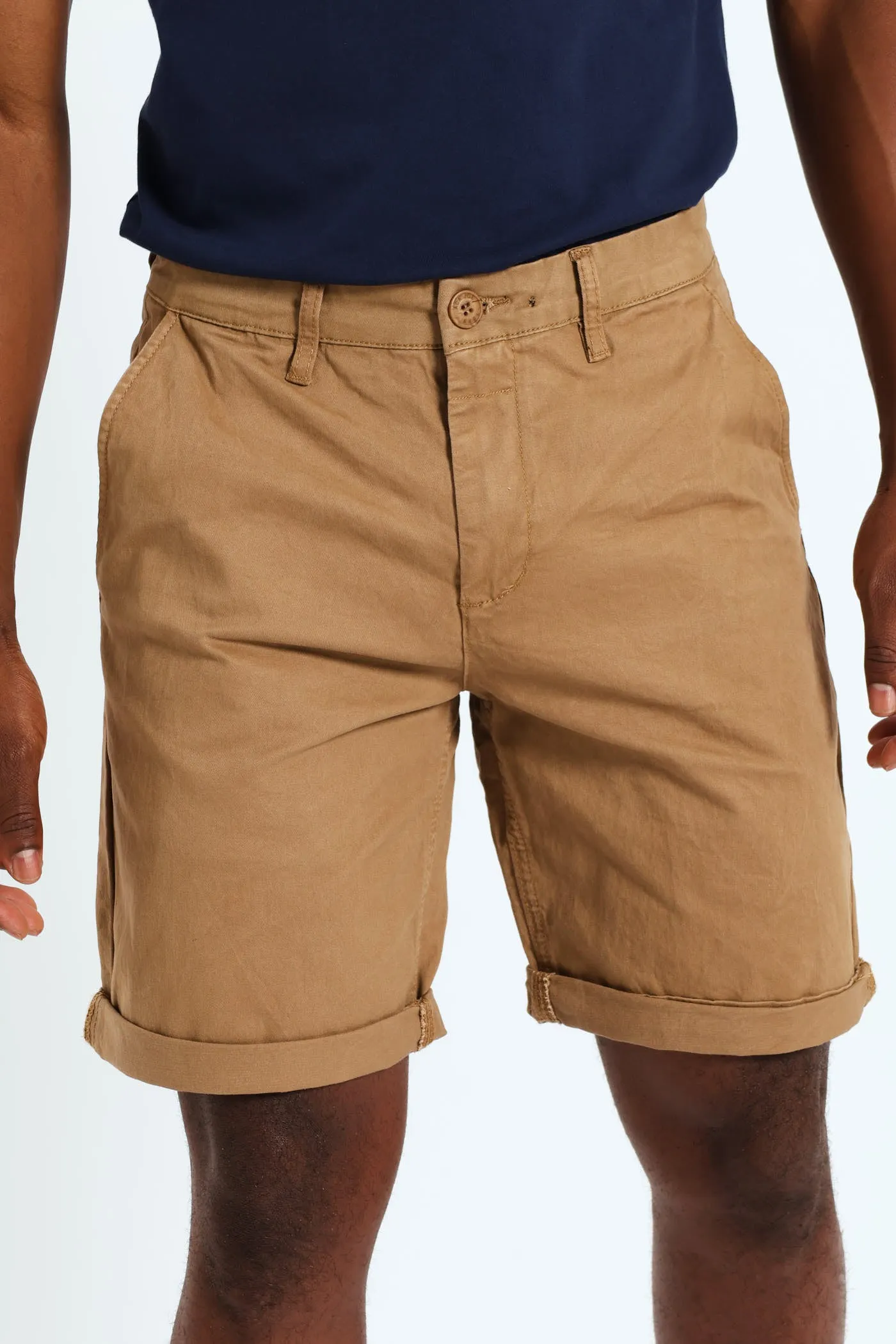 Flat Front Chino Short - Stone sold by Edgars
