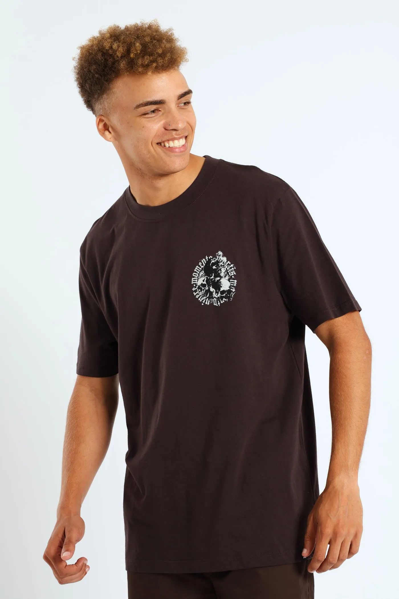 Flame Skull Back And Front Tee - Chocolate sold by Edgars