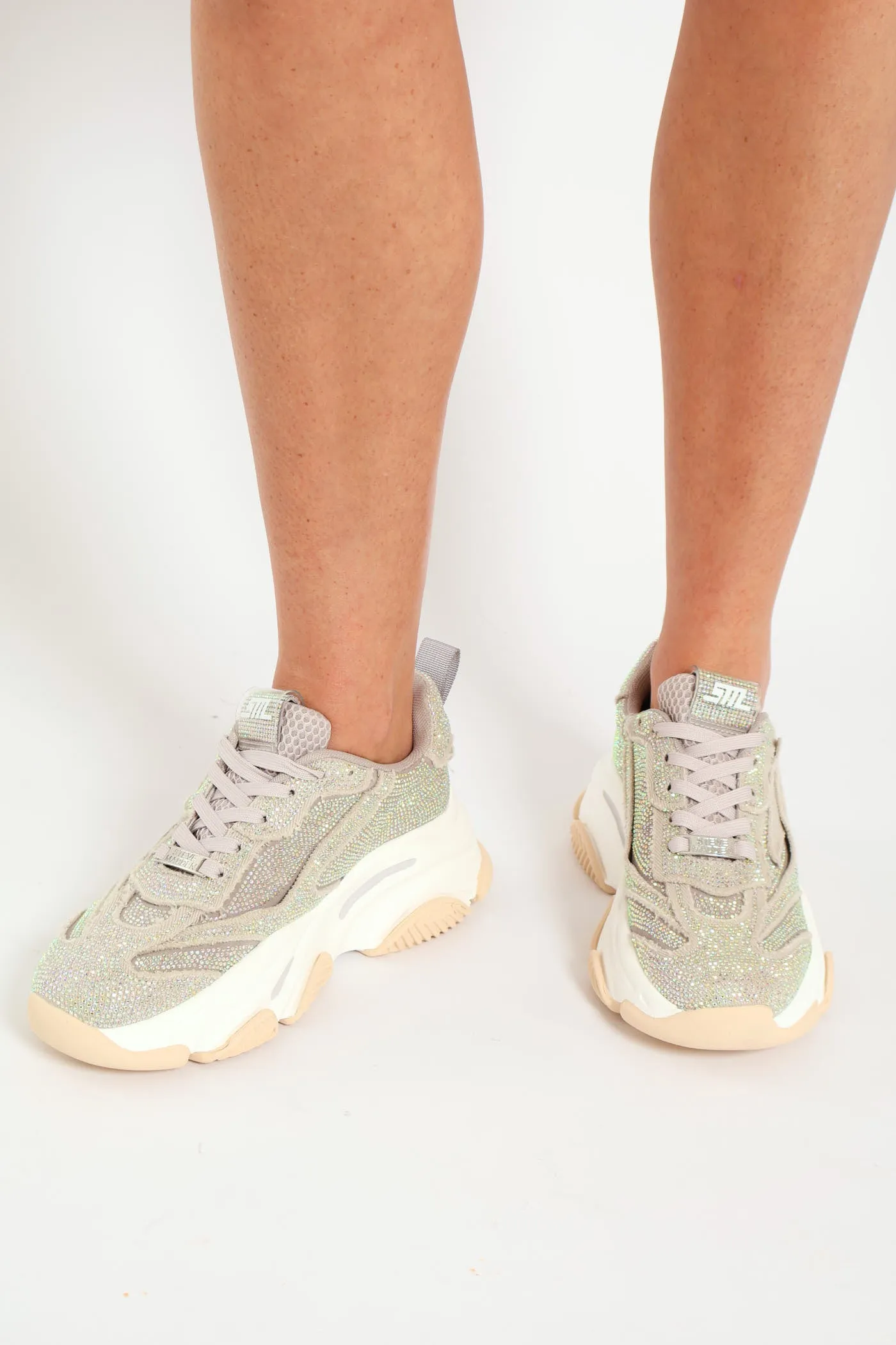 Rhinestone Lace Up Chunky Sneaker - Grey/Green sold by Edgars product image thumbnail 4