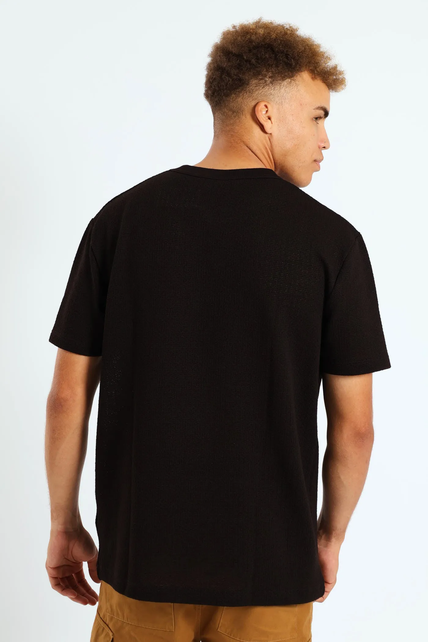 Coarse Knit Crew Tee - Chocolate sold by Edgars product image thumbnail 4