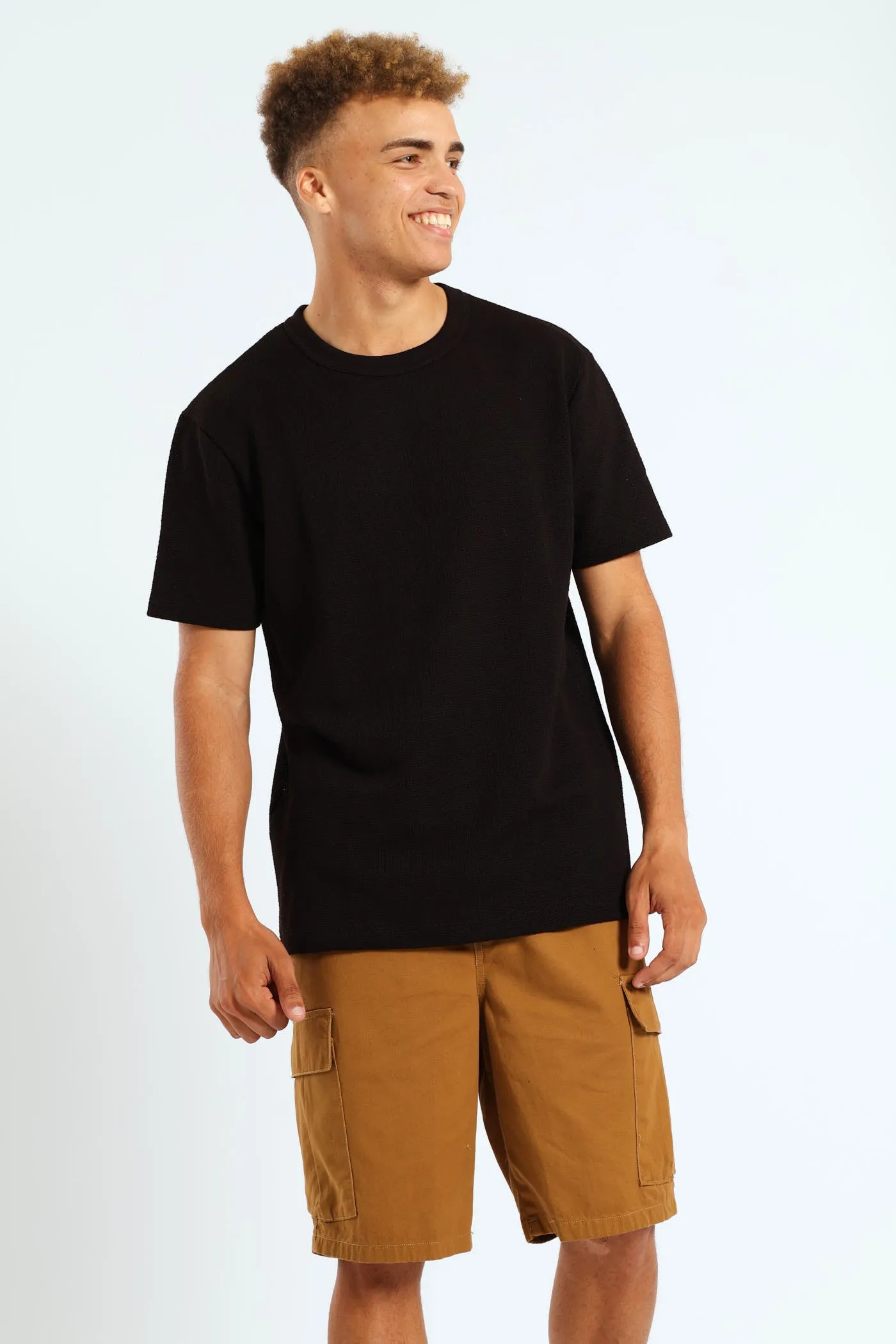 Coarse Knit Crew Tee - Chocolate sold by Edgars