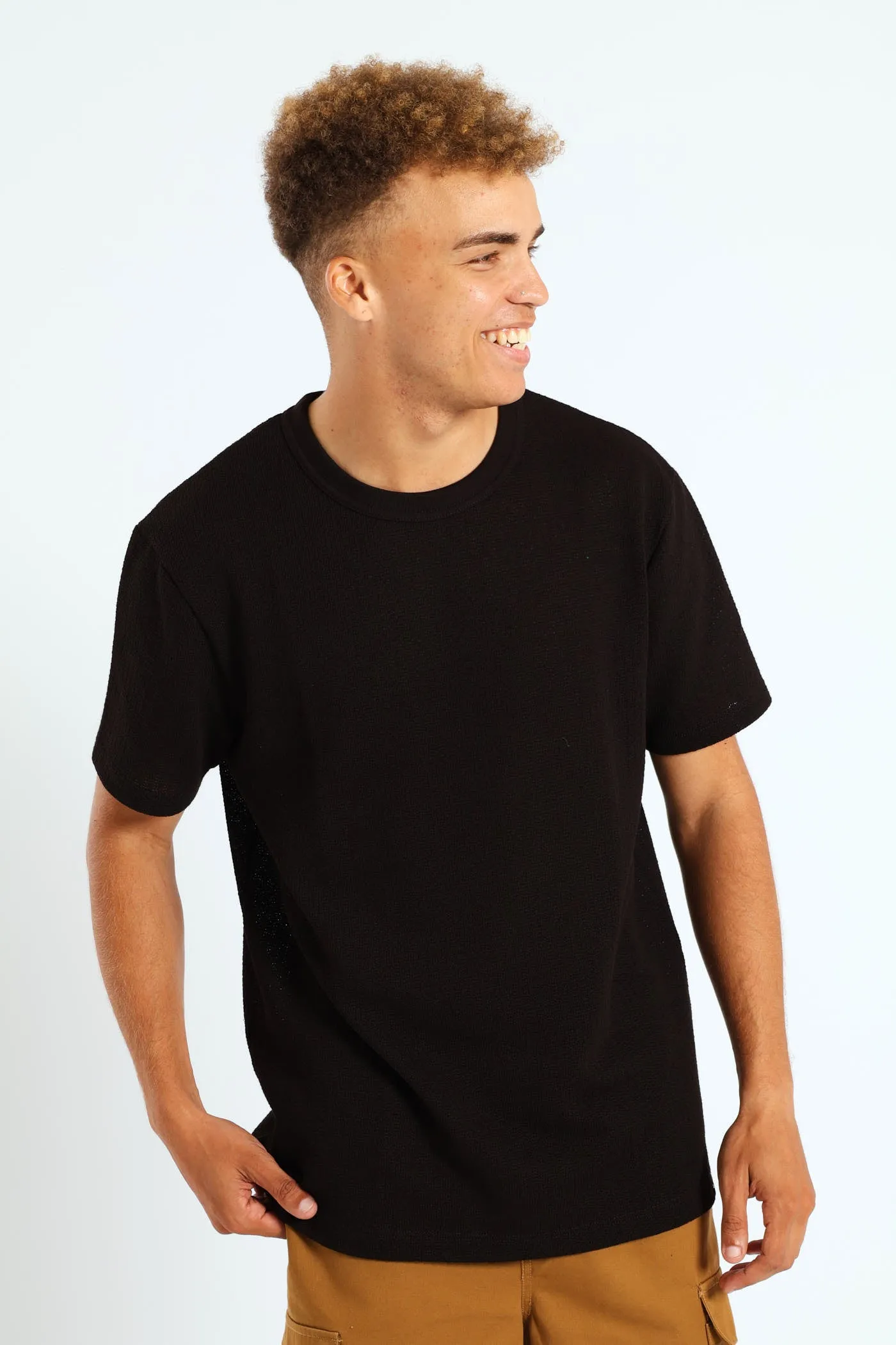 Coarse Knit Crew Tee - Chocolate sold by Edgars product image thumbnail 2