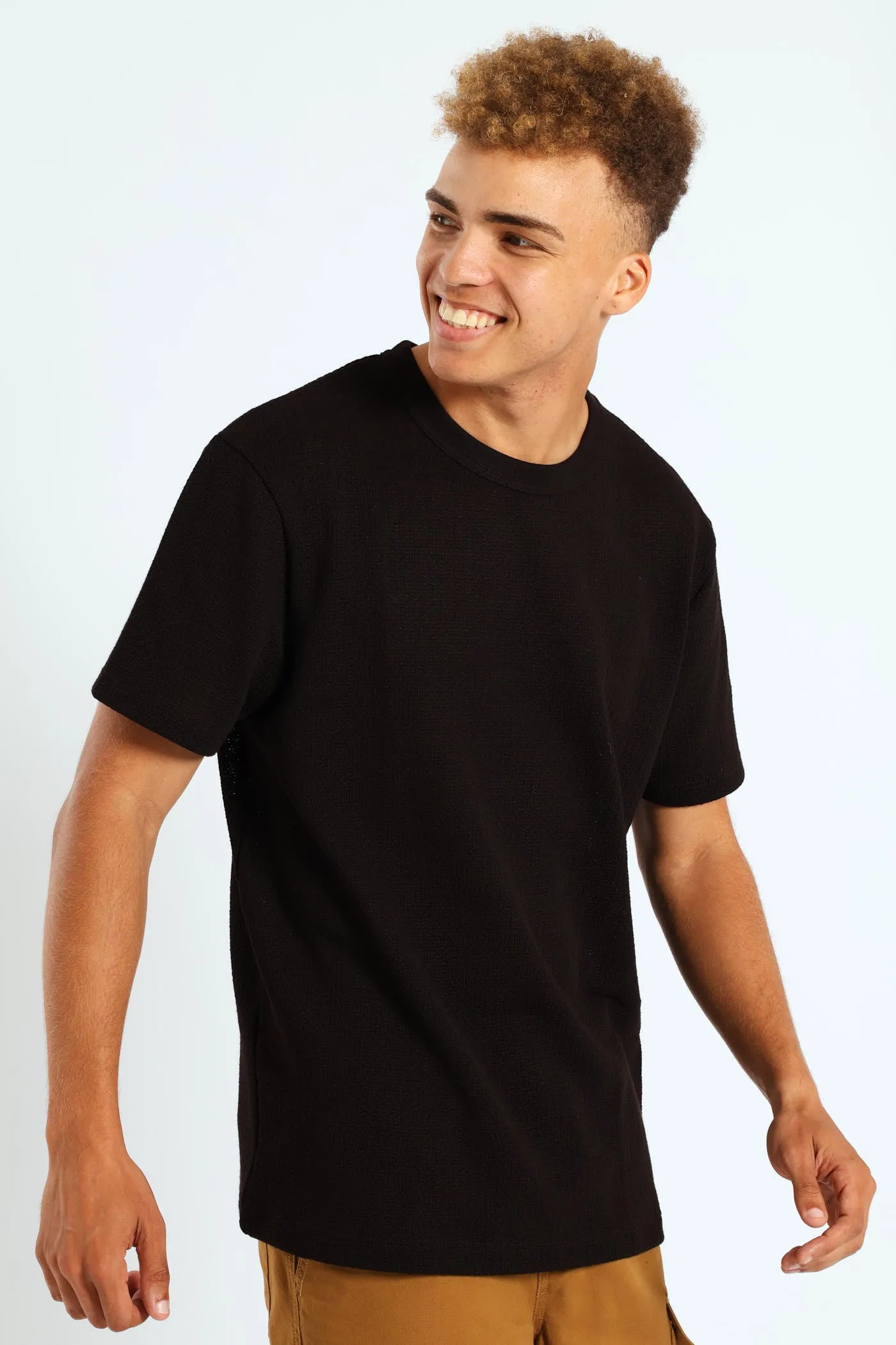 Coarse Knit Crew Tee - Chocolate sold by Edgars product image thumbnail 3
