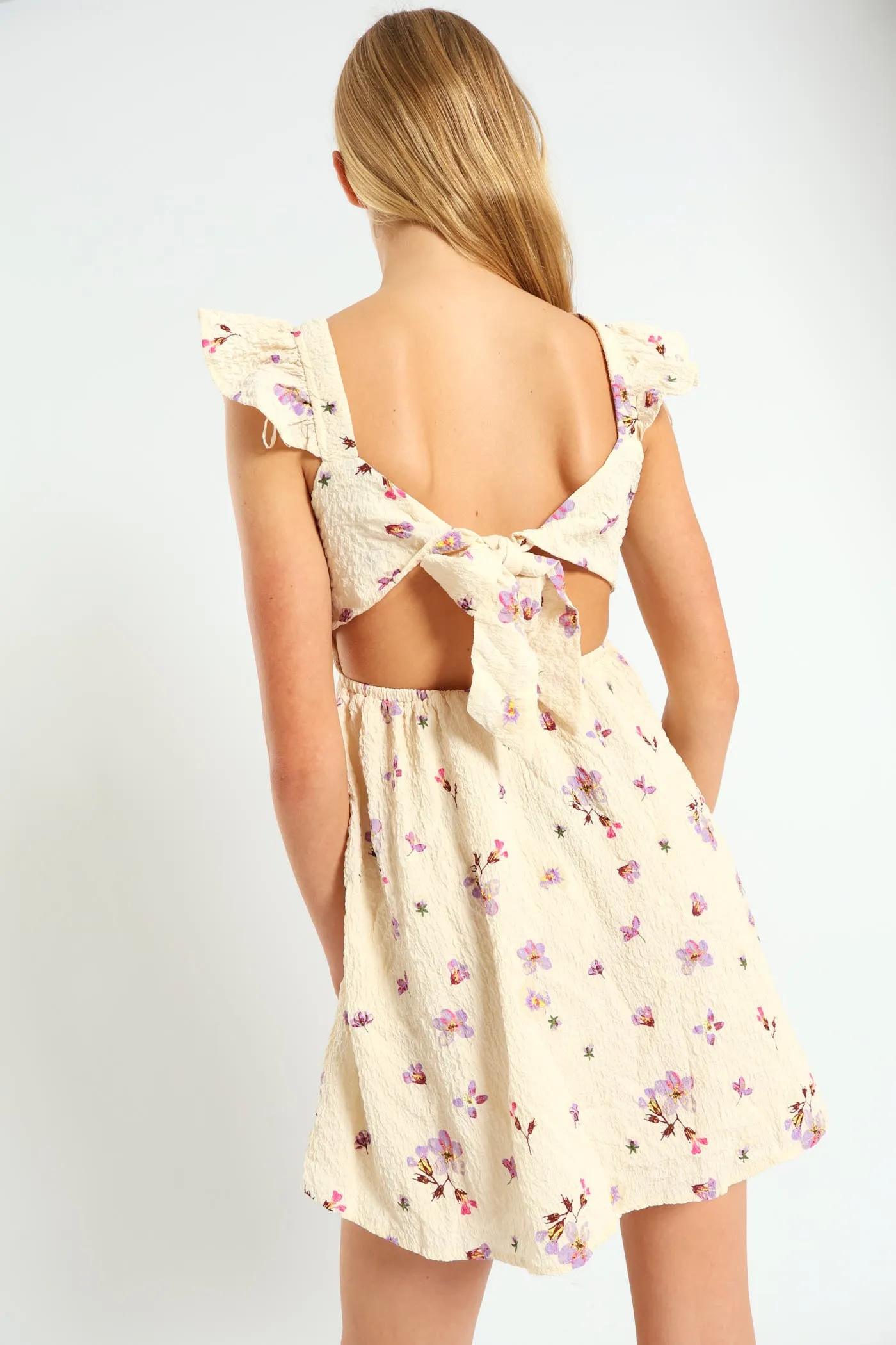 Floral Frill Mini Dress - Cream sold by Edgars product image thumbnail 3