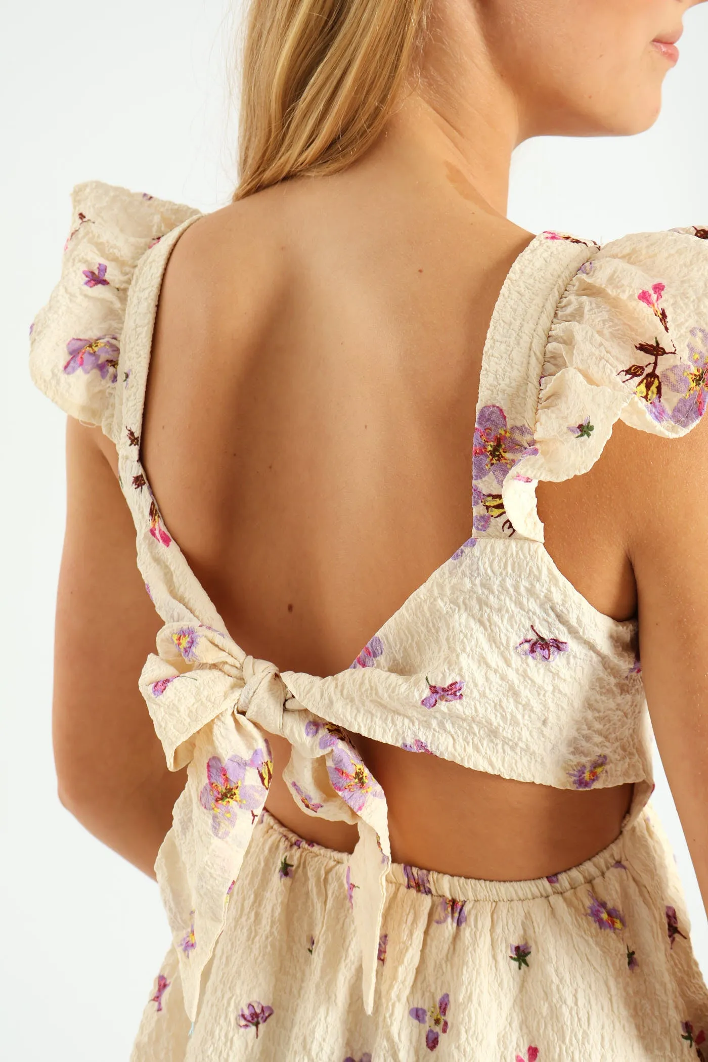 Floral Frill Mini Dress - Cream sold by Edgars product image thumbnail 5