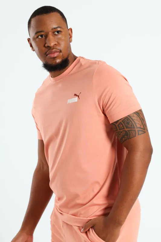Two Tone Small Logo Tee - Peach sold by Edgars