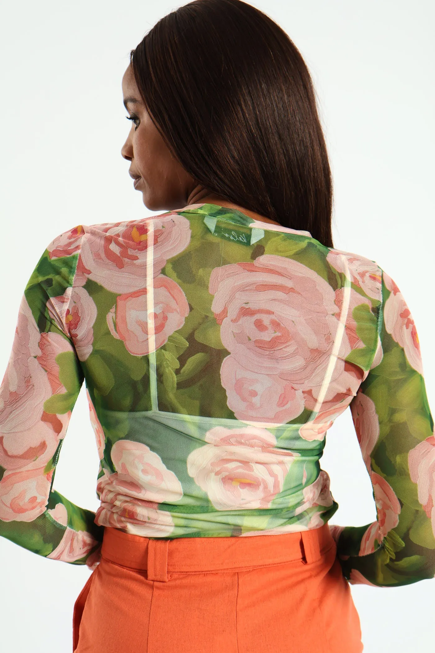 Long Sleeve Floral Mesh Top With Cami sold by Edgars product image thumbnail 4