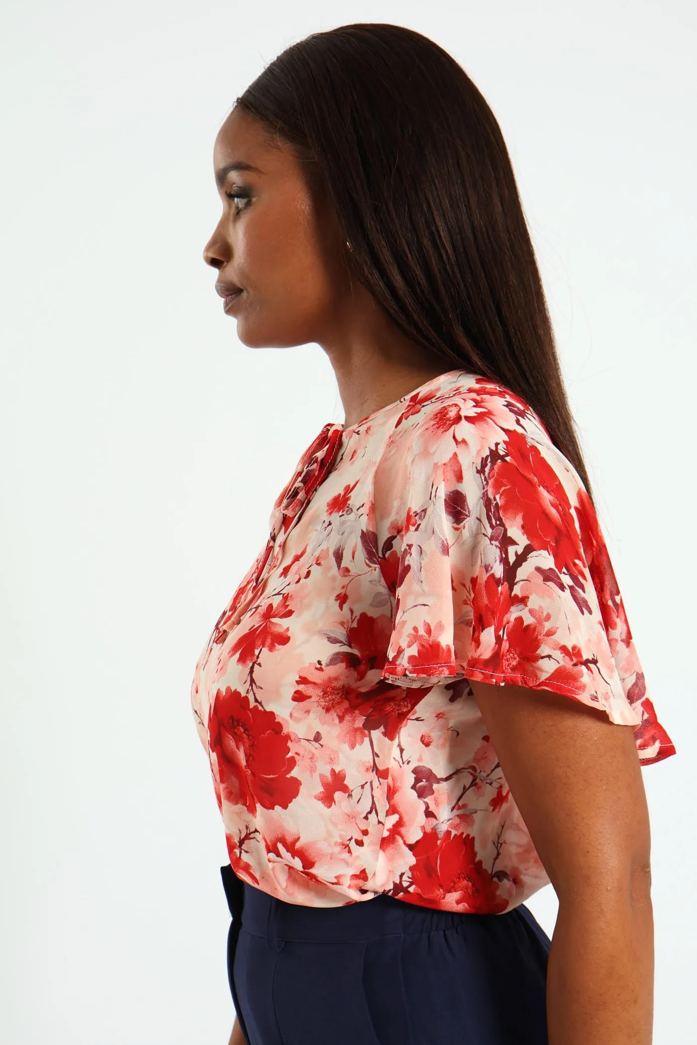 Flutter Sleeve Tie Front Blouse - Multi sold by Edgars product image thumbnail 4