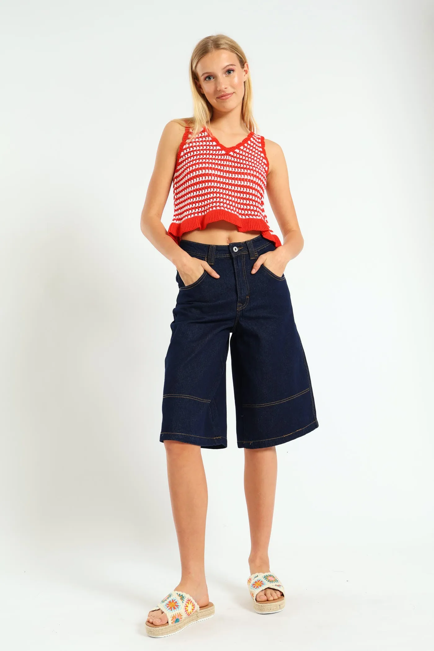 Two Tone Frill Knit Top - Tangerine sold by Edgars product image thumbnail 4