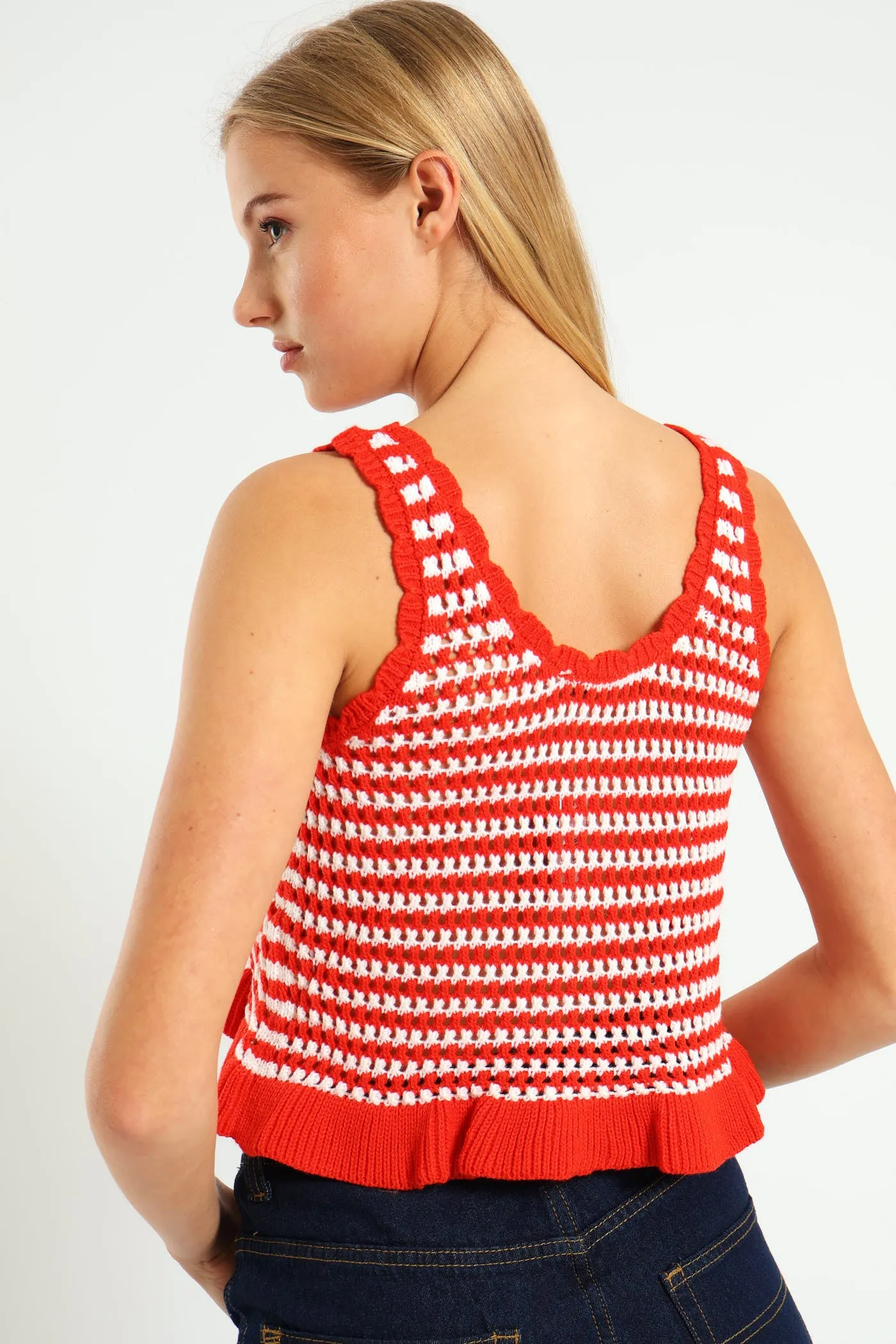 Two Tone Frill Knit Top - Tangerine sold by Edgars product image thumbnail 3