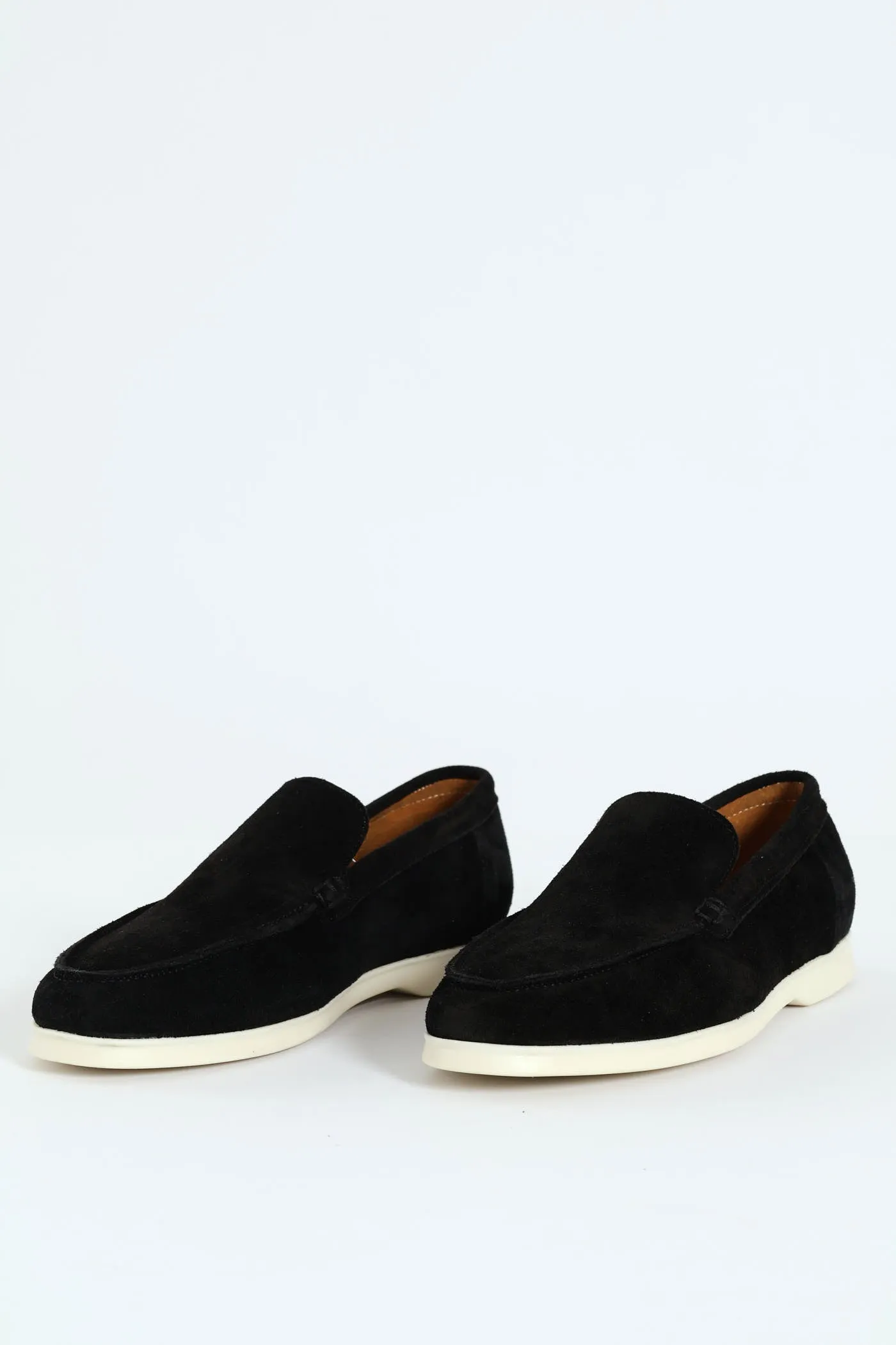 Suede Slip On Loafer - Black sold by Edgars